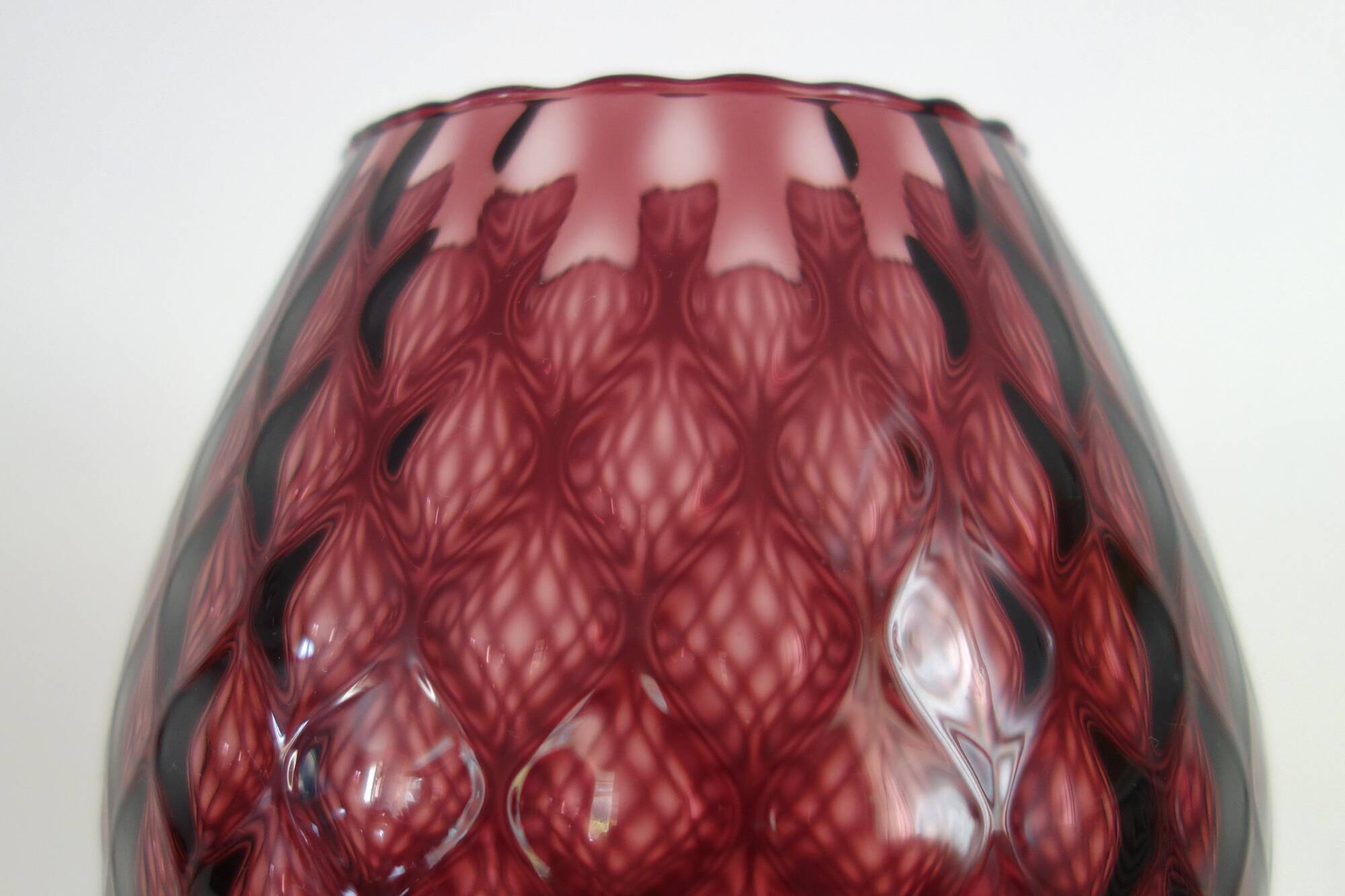 Vase verre italien empoli violet vintage