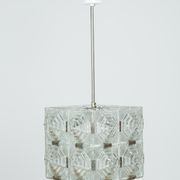 Suspension en cube de verre taillé de Kamenický Šenov, années 1950