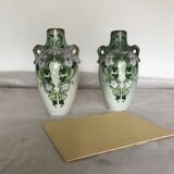 Pair of earthenware vases from Saint Amand