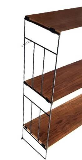 3 wall shelves wood and metal, Nils Strinning