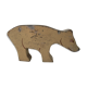 Wooden old toy bear