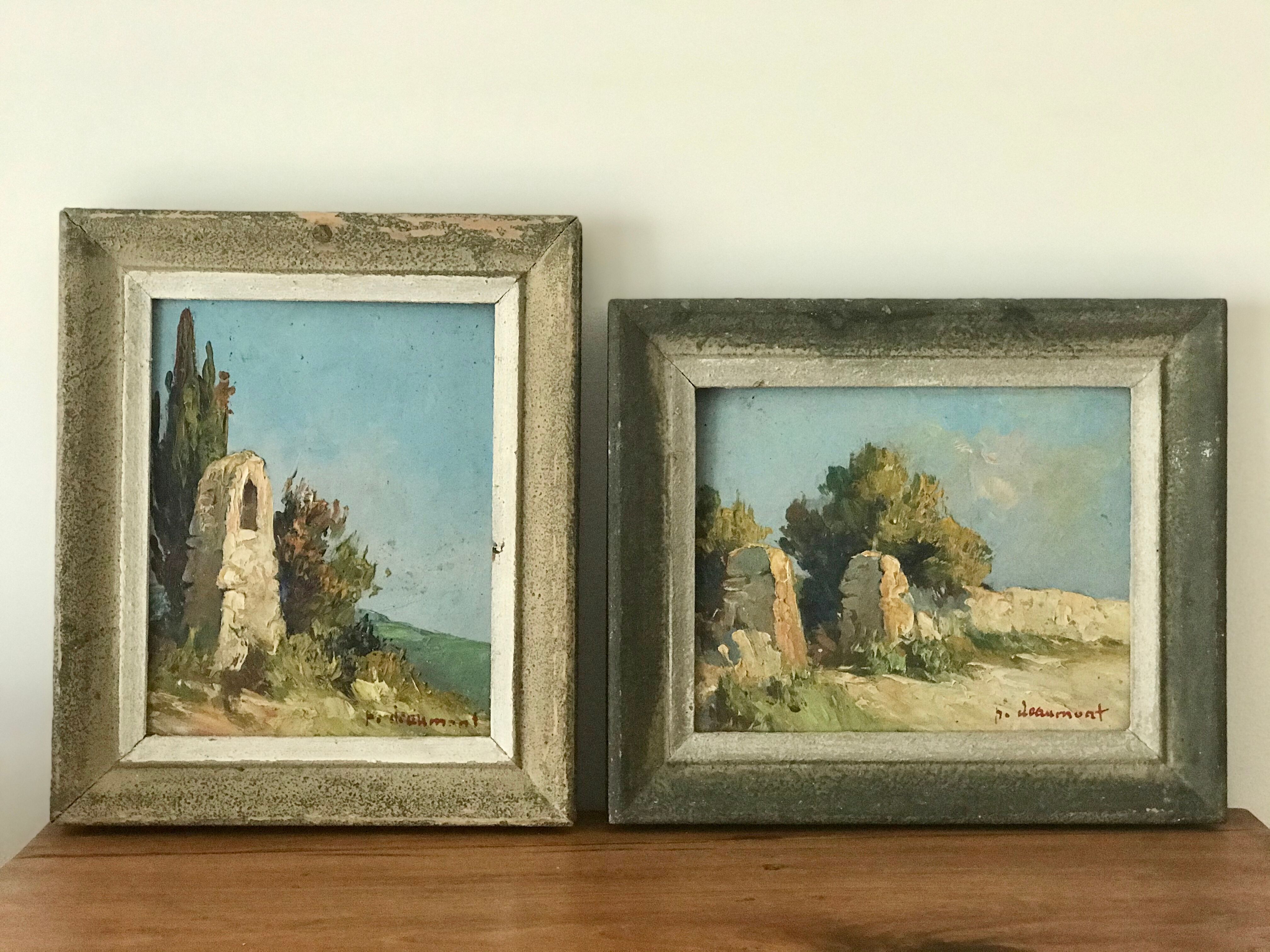 Paire de peintures anciennes