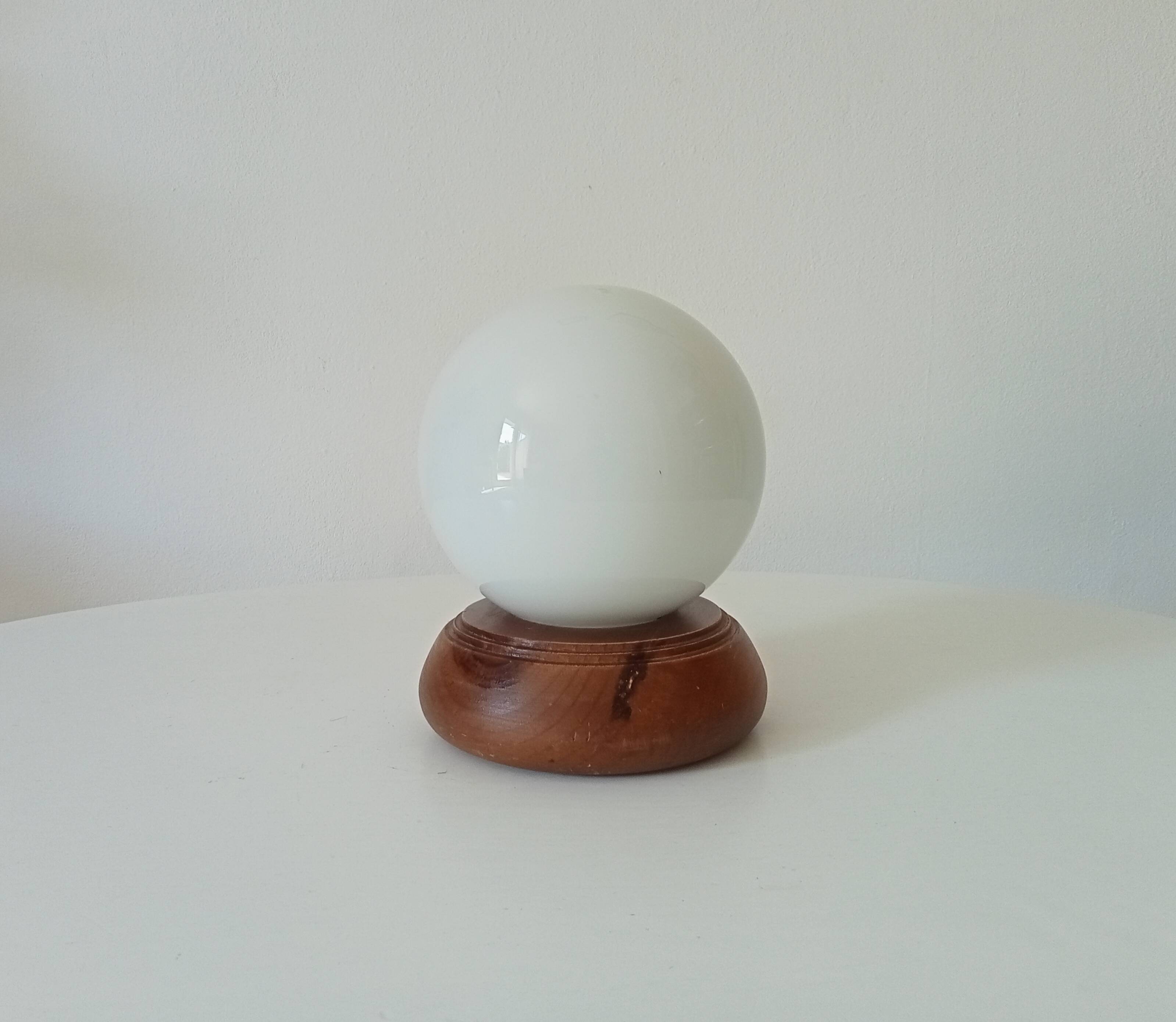 Vintage opaline ball lamp from the 80s