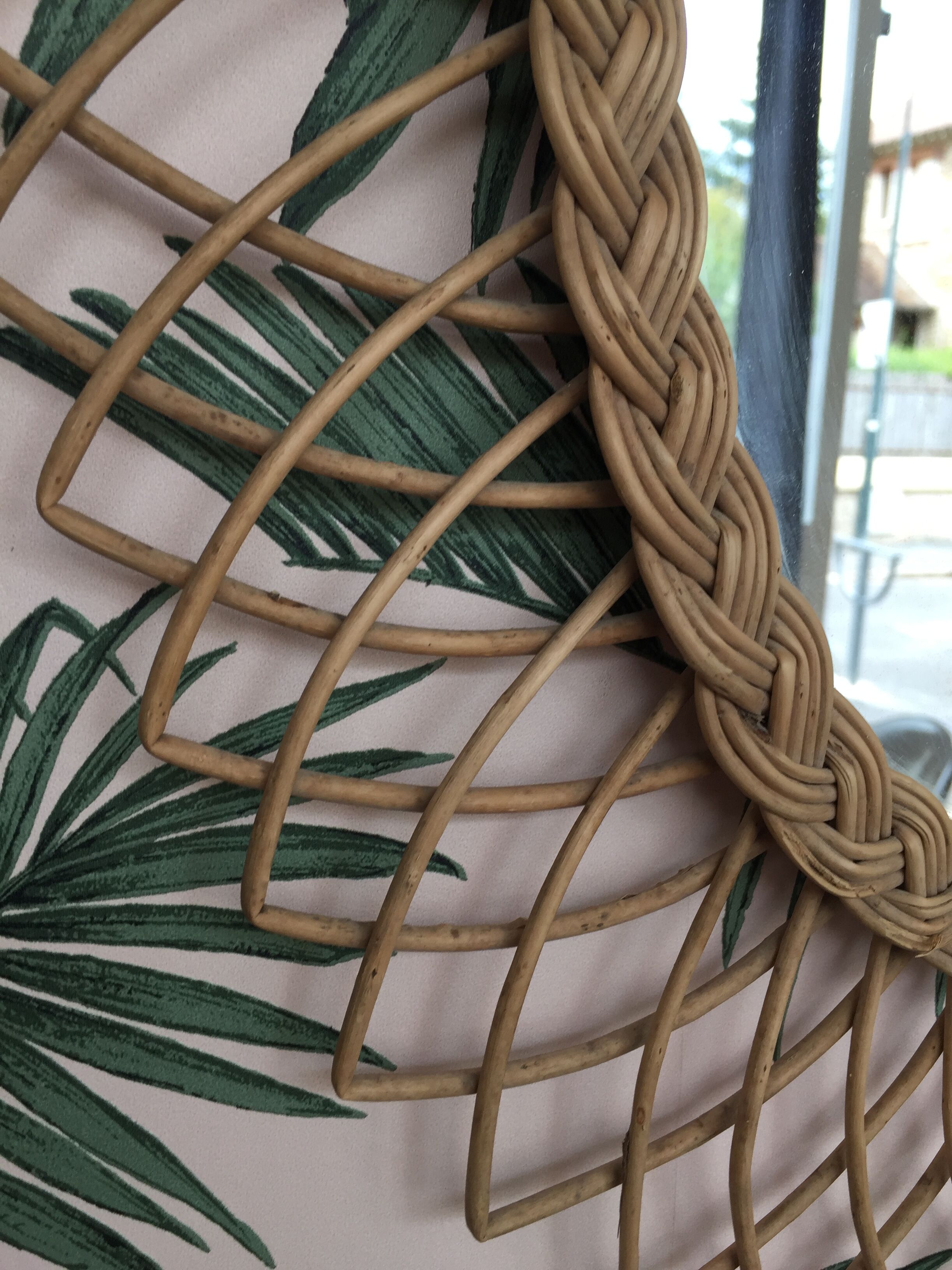 Vintage rattan mirror, 1960