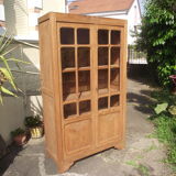 Glass cabinet art deco period library in oak