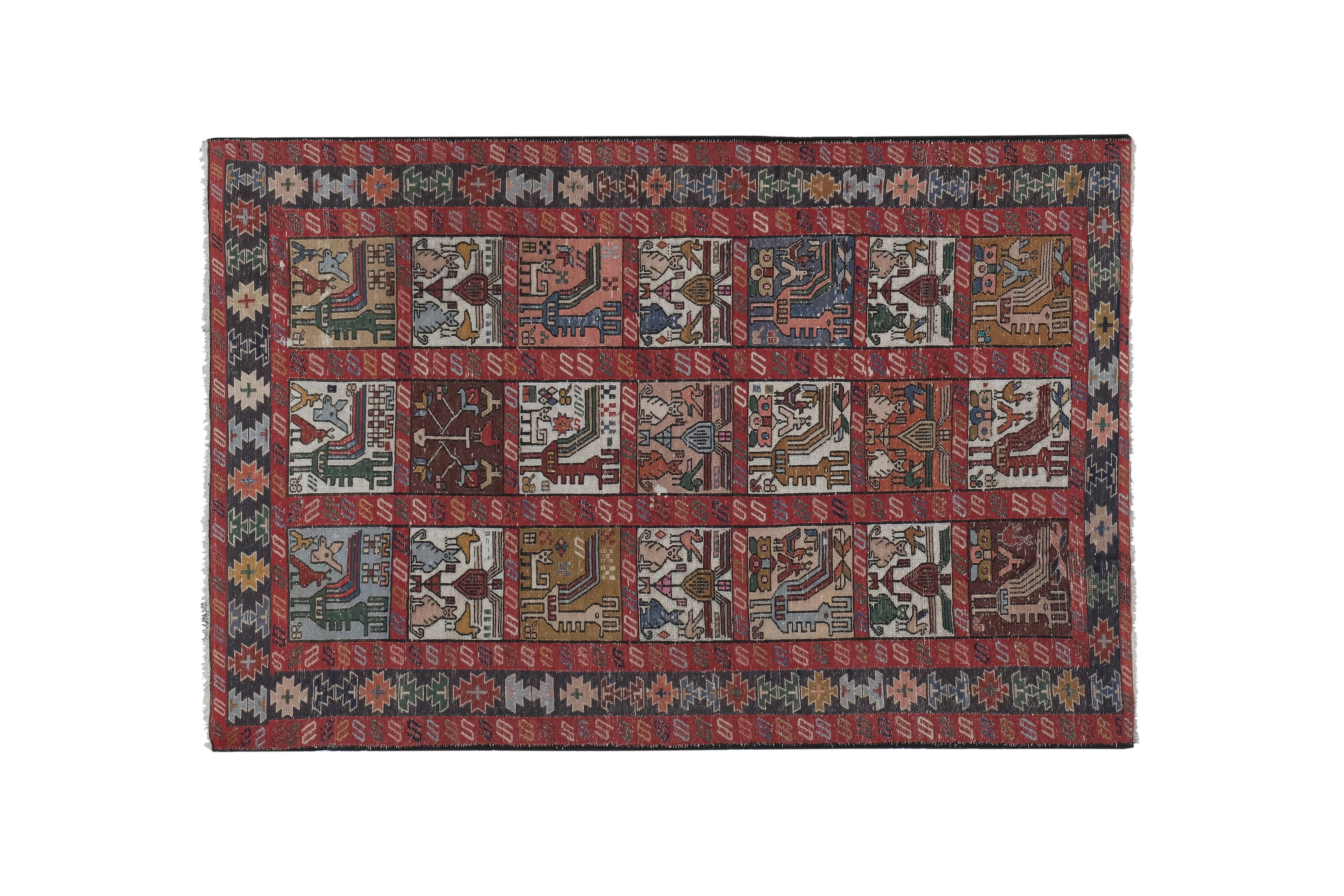 Vintage Turkish rug from Oushak, hand-woven 120x185 cm