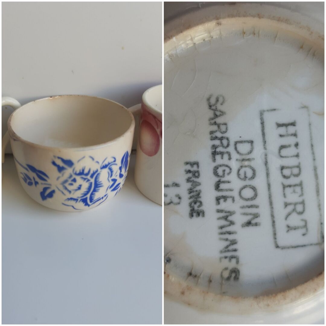 6 coffee cups Digoin Badonviller Sarreguemines