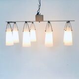 Italian glass and brass chandelier, Italy, 1950s