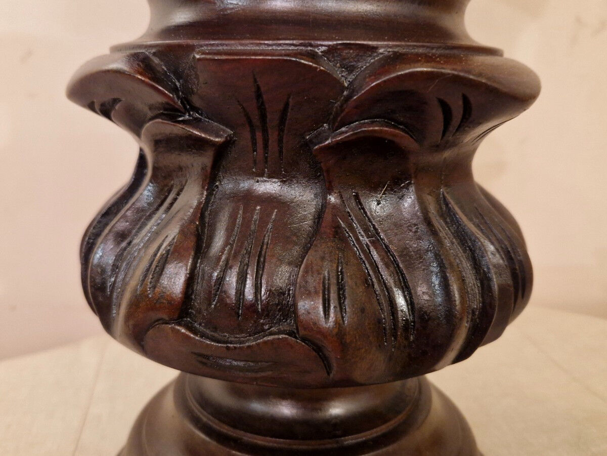 Small mahogany column table