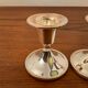 Pair of vintage silver metal candle holders
