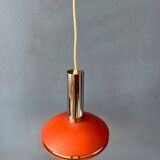 Small red and chrome space age pendant lamp