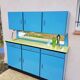 Buffet Formica blue and yellow years 60