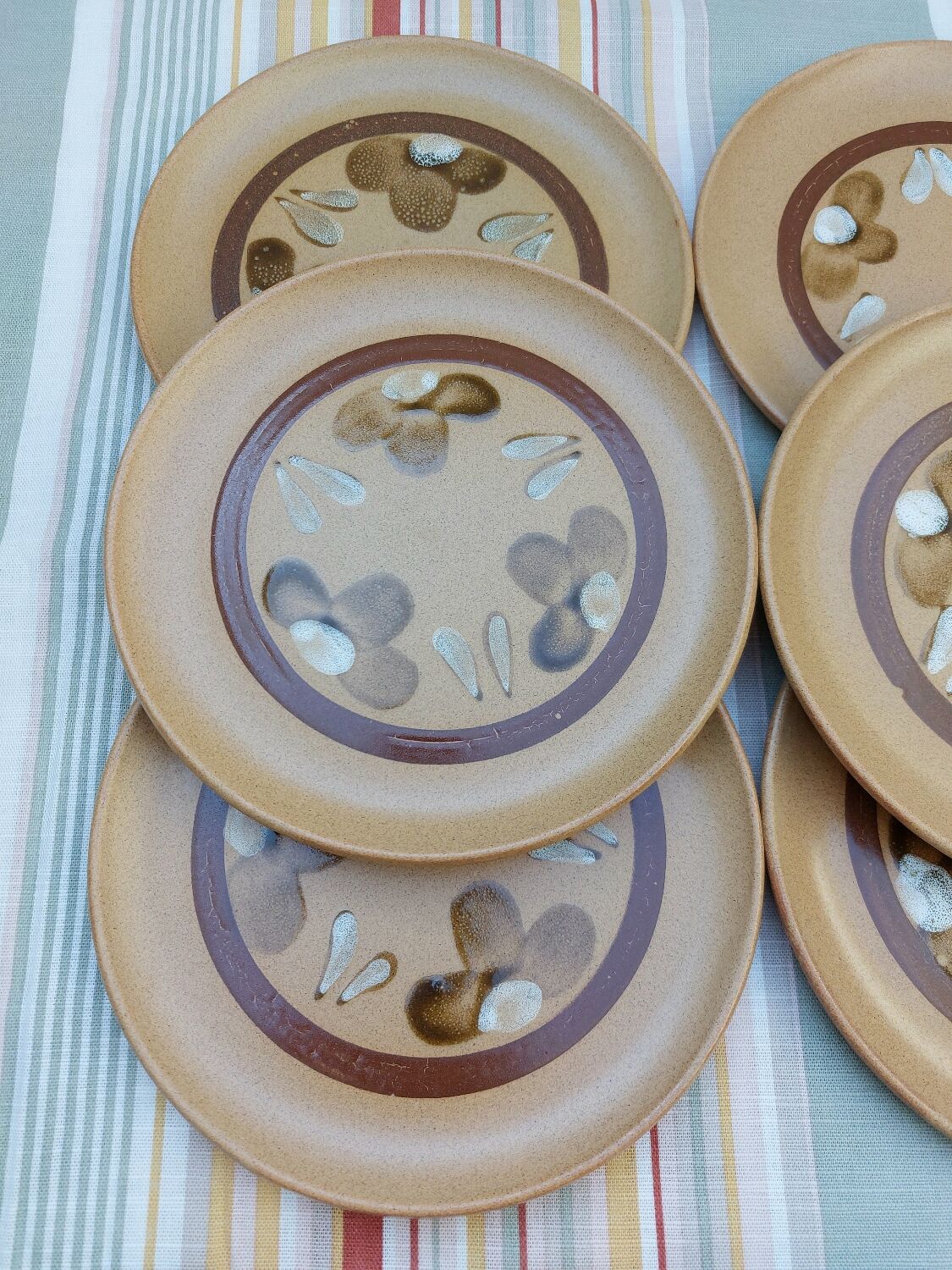 6 plates plated sandstone Sarreguemines Chamonix