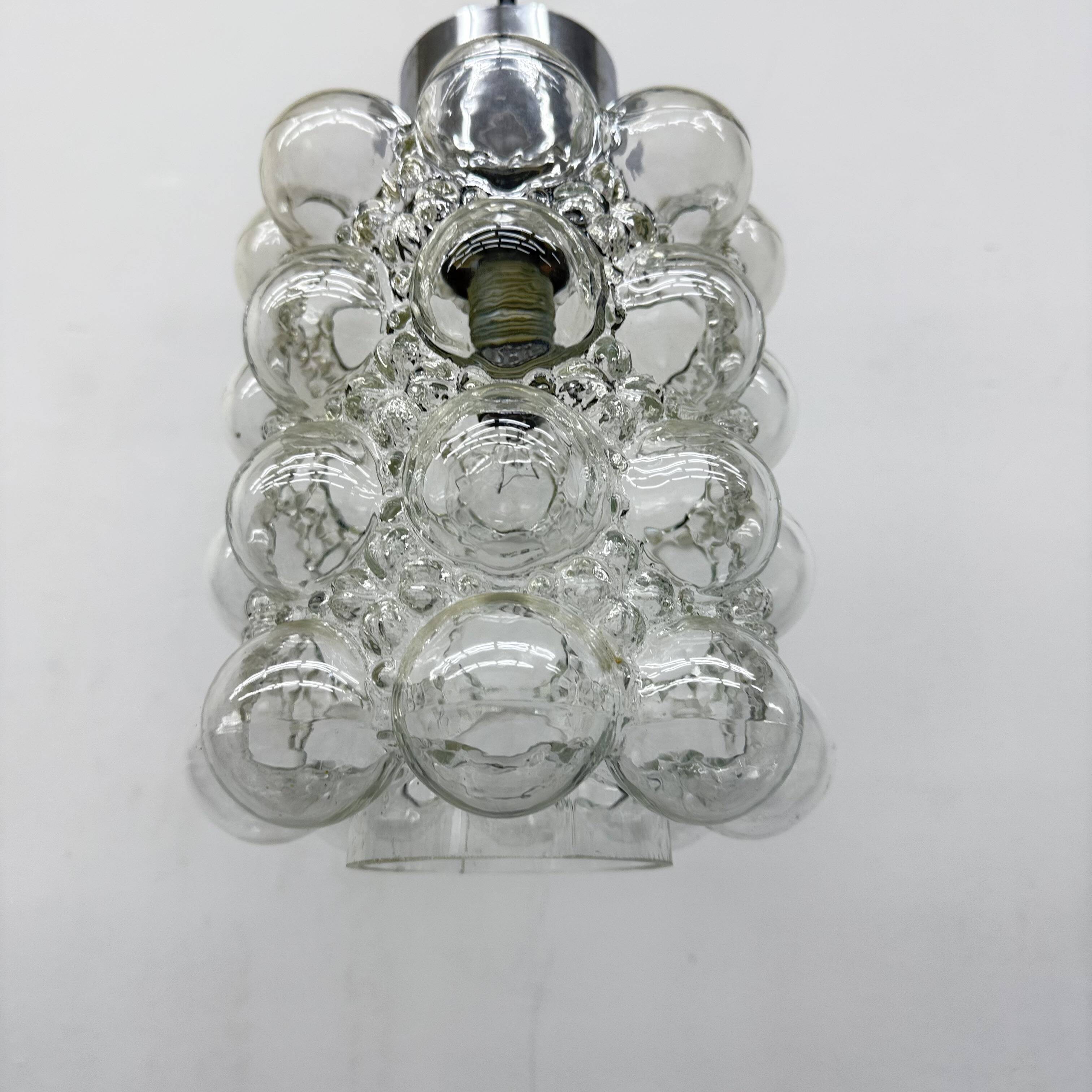 Large Bubble Glass Pendant by Helena Tynell for Limburg, Germany, 1970s
