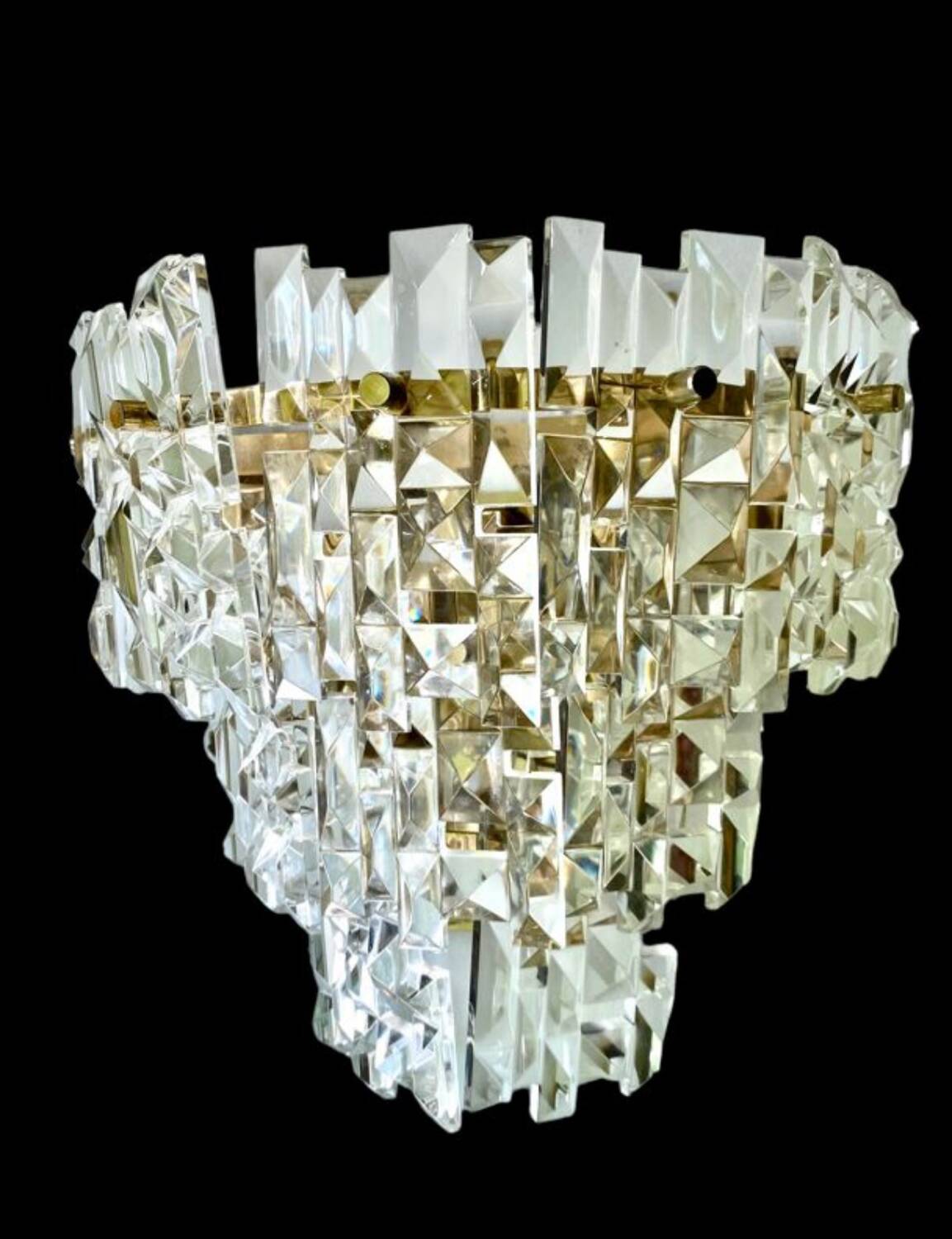 Kinkeldey crystal glass wall lamp, Austria 1970