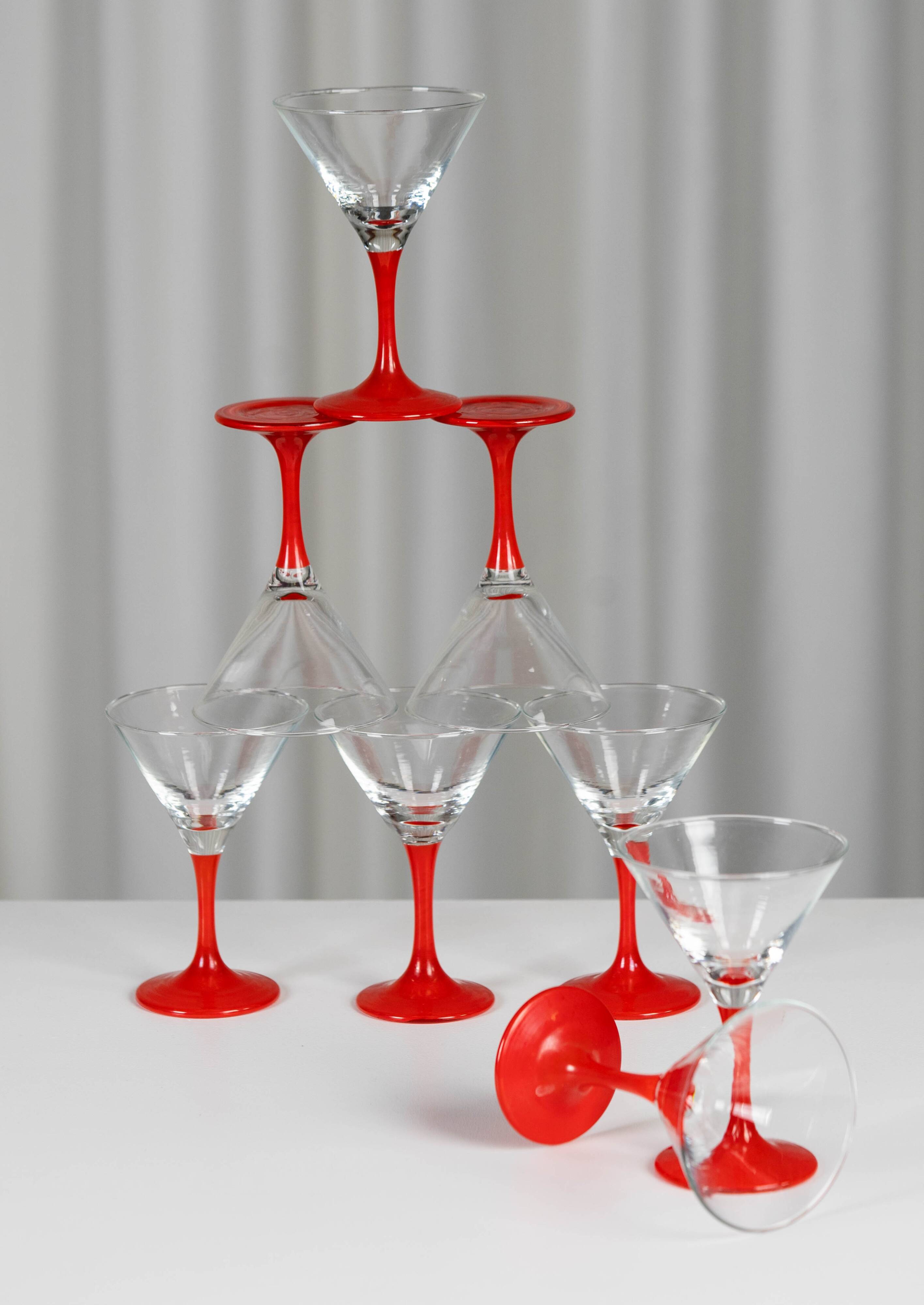 Set of 8 vintage cocktail glasses