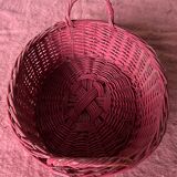 Pink wicker basket 2 handles