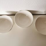 ensemble de trois petits bols  blanc vert et jaune et Sarreguemines