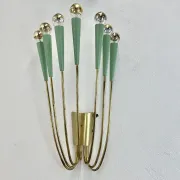 Large brass wall light in stilnovo style, 54 cm, italy, 1950s