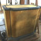 Old wooden chest and yellow velvet