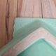Vintage shell B. Letalle Saint-Clément celadon green with pearl decoration