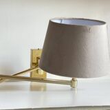 articulated brass and velvet wall light