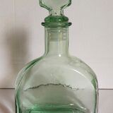 Vintage green glass whiskey decanter