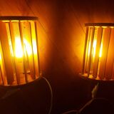 2 vintage 80'S Ikea wooden wall lights