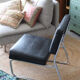 Vintage black tubular chrome armchair – 1970s