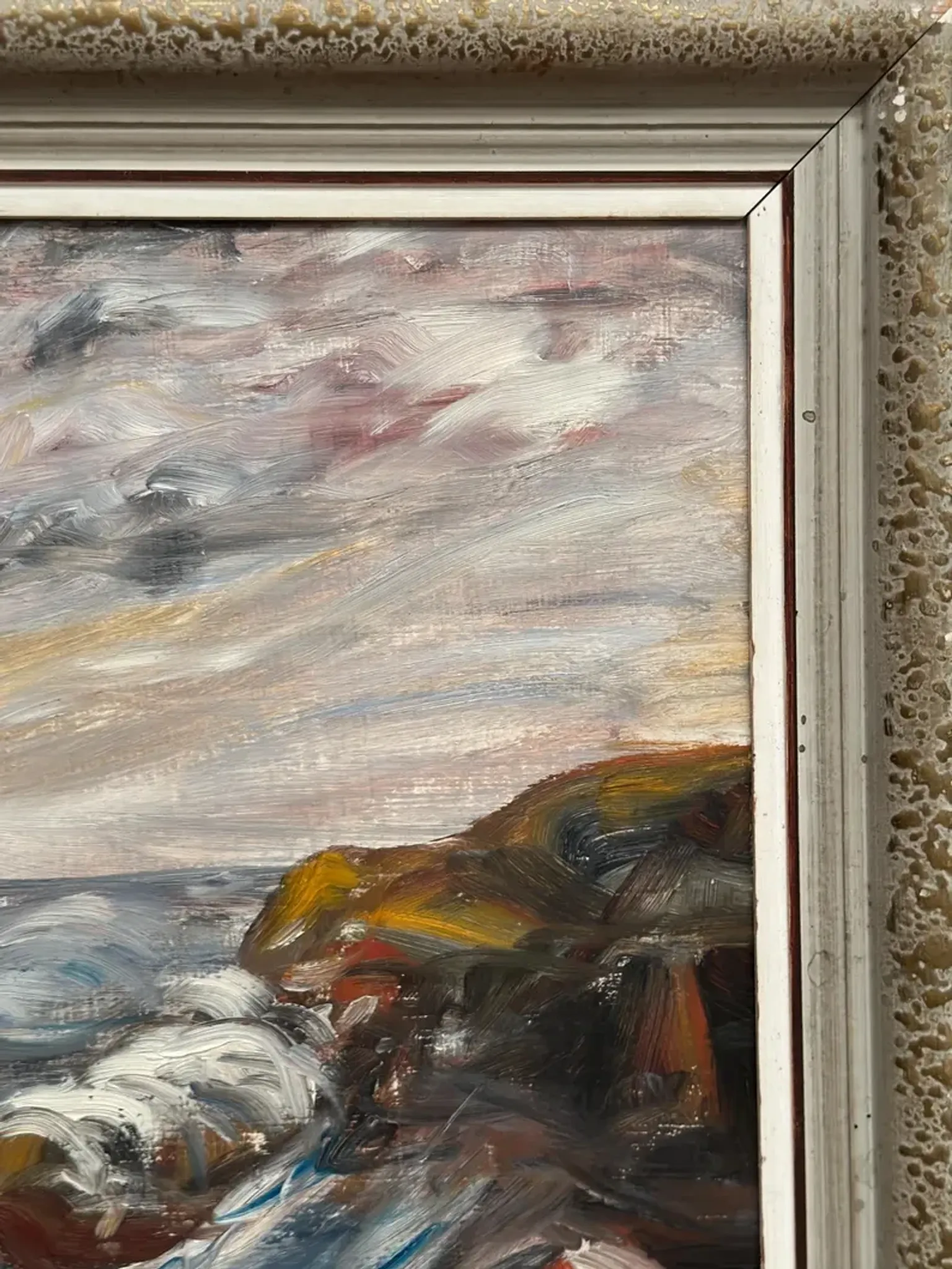 Oil on Canvas Original Swedish – 'Sea' by Holger Almquist – Signed – Vintage and Framed – 50 × 40 cm (19.7 in × 15.7 in)