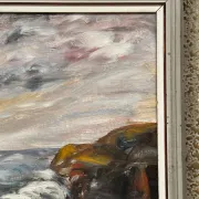 Oil on Canvas Original Swedish – 'Sea' by Holger Almquist – Signed – Vintage and Framed – 50 × 40 cm (19.7 in × 15.7 in)