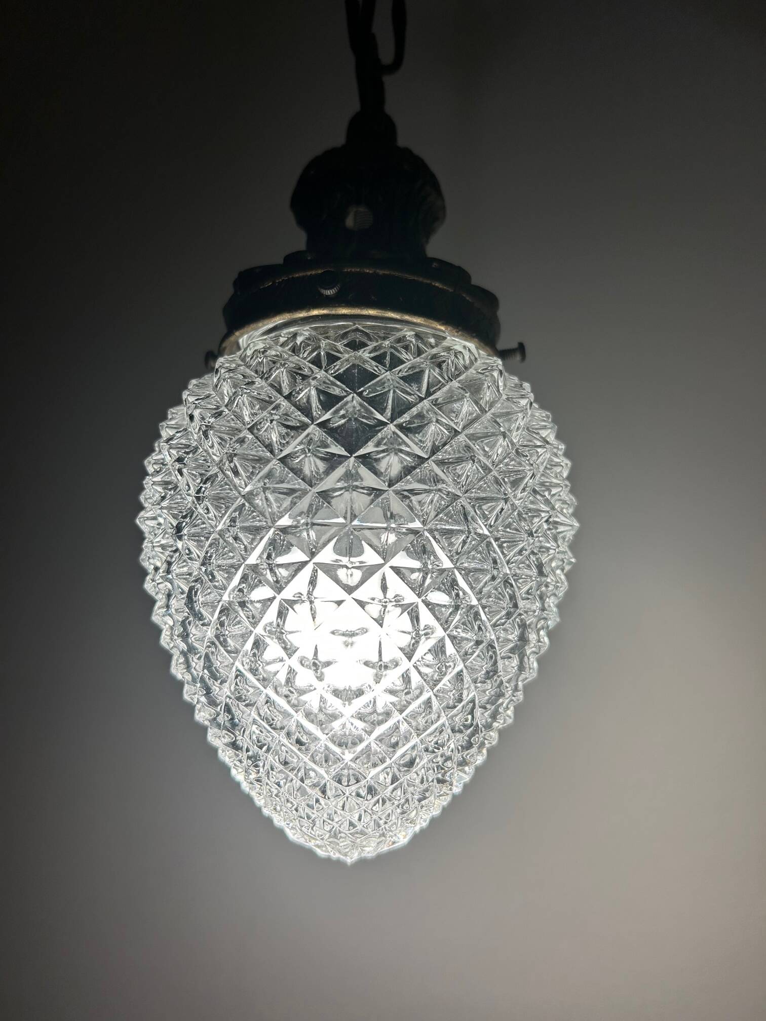 Brass pineapple pendant light