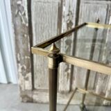 Vintage brass rolling bar cart