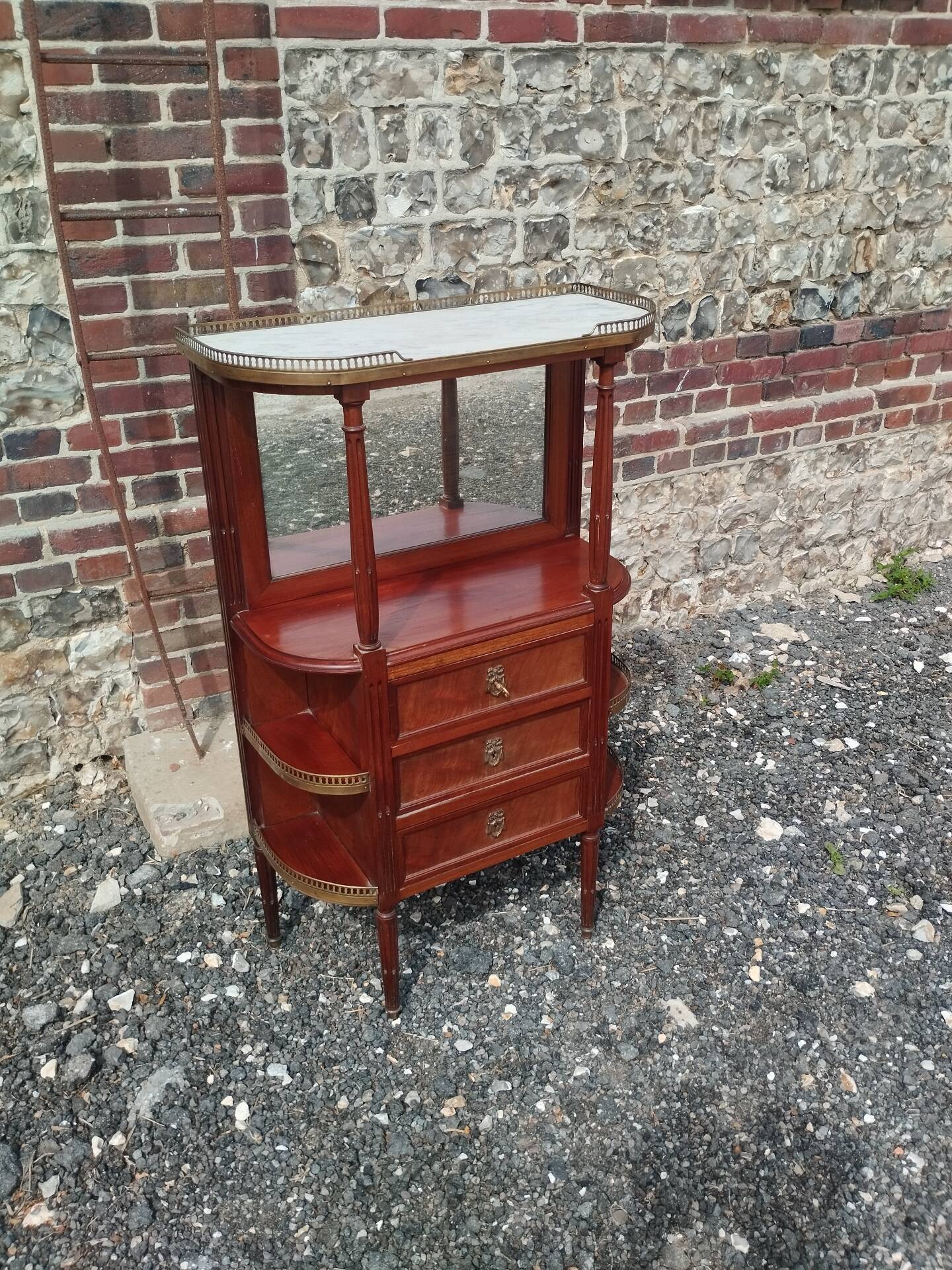 Antique Louis XVI style commode with marble top.