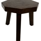 Vintage wooden set of  hexagon side tables/plant tables from the 70s