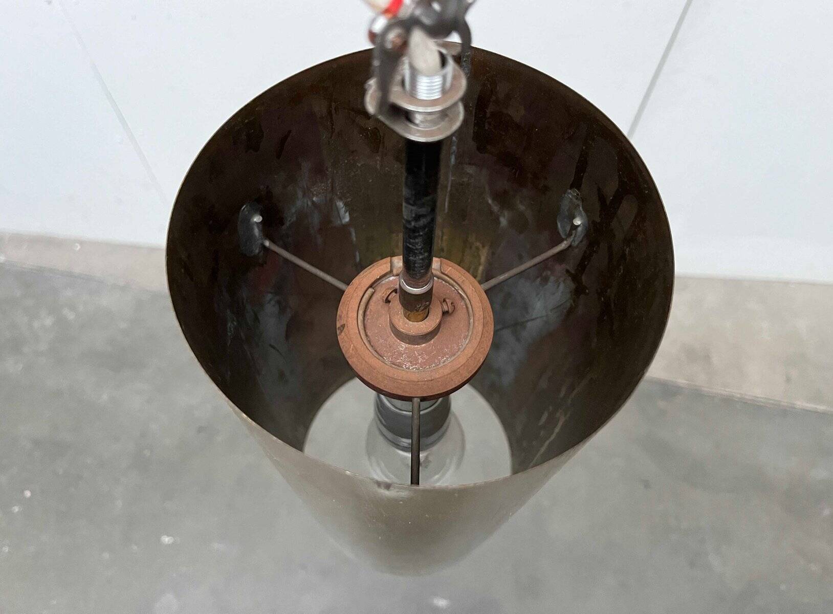 Brass tube pendant lamp in mid-century style, 1960s.