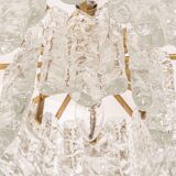 Large frosted glass chandelier from Murano by Kalmar, Austria, 1960s.