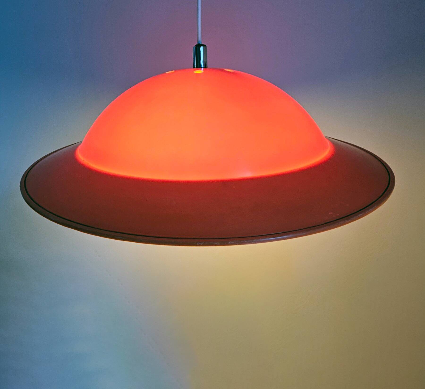 Vintage Two-Tone Pendant Lamp • UFO • Space Age • 1960
