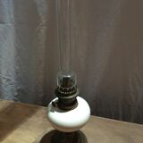 Lampes à pétrole céramique et pied laiton
