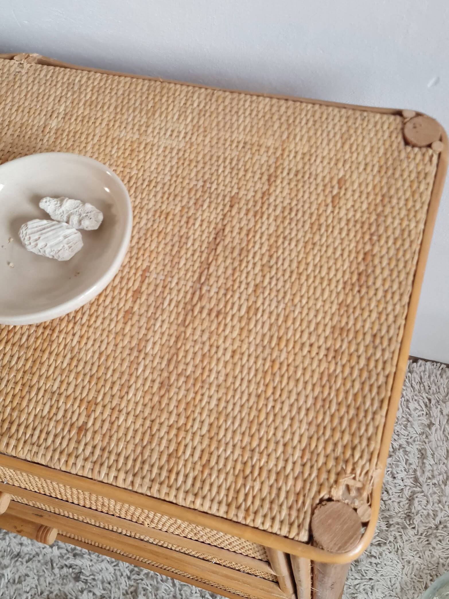 Vintage rattan chest of drawers circa 1970s
