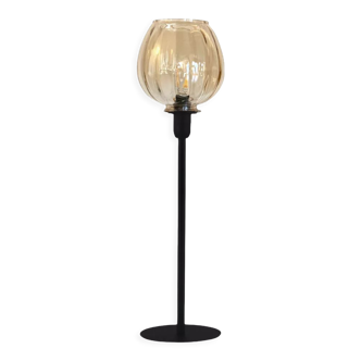 Table lamp with a round ridged lampshade vintage