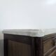 Louis XVI style chest of drawers in mahogany and Carrara marble