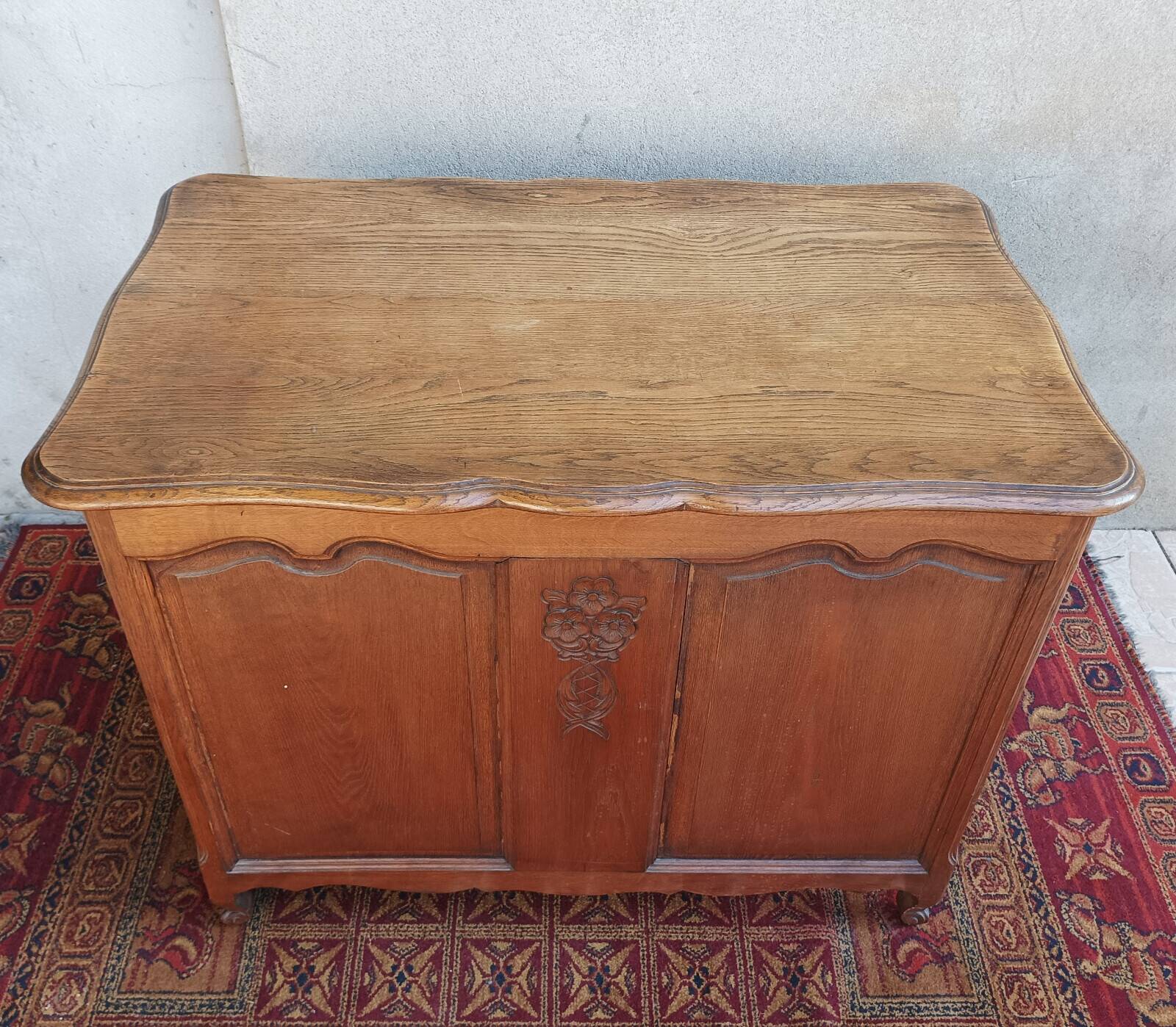 Louis XV desk with 5 drawers in oak
