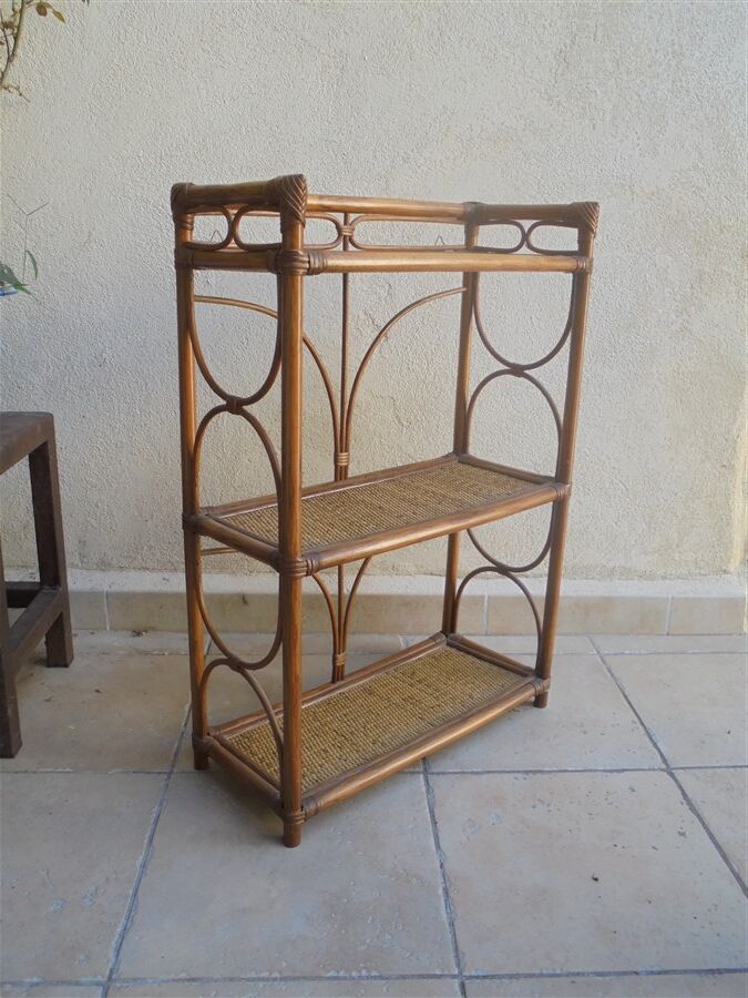 Rattan shelf