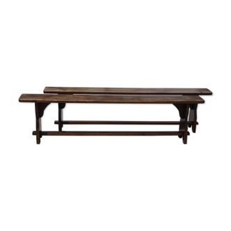 Solid wood country benches