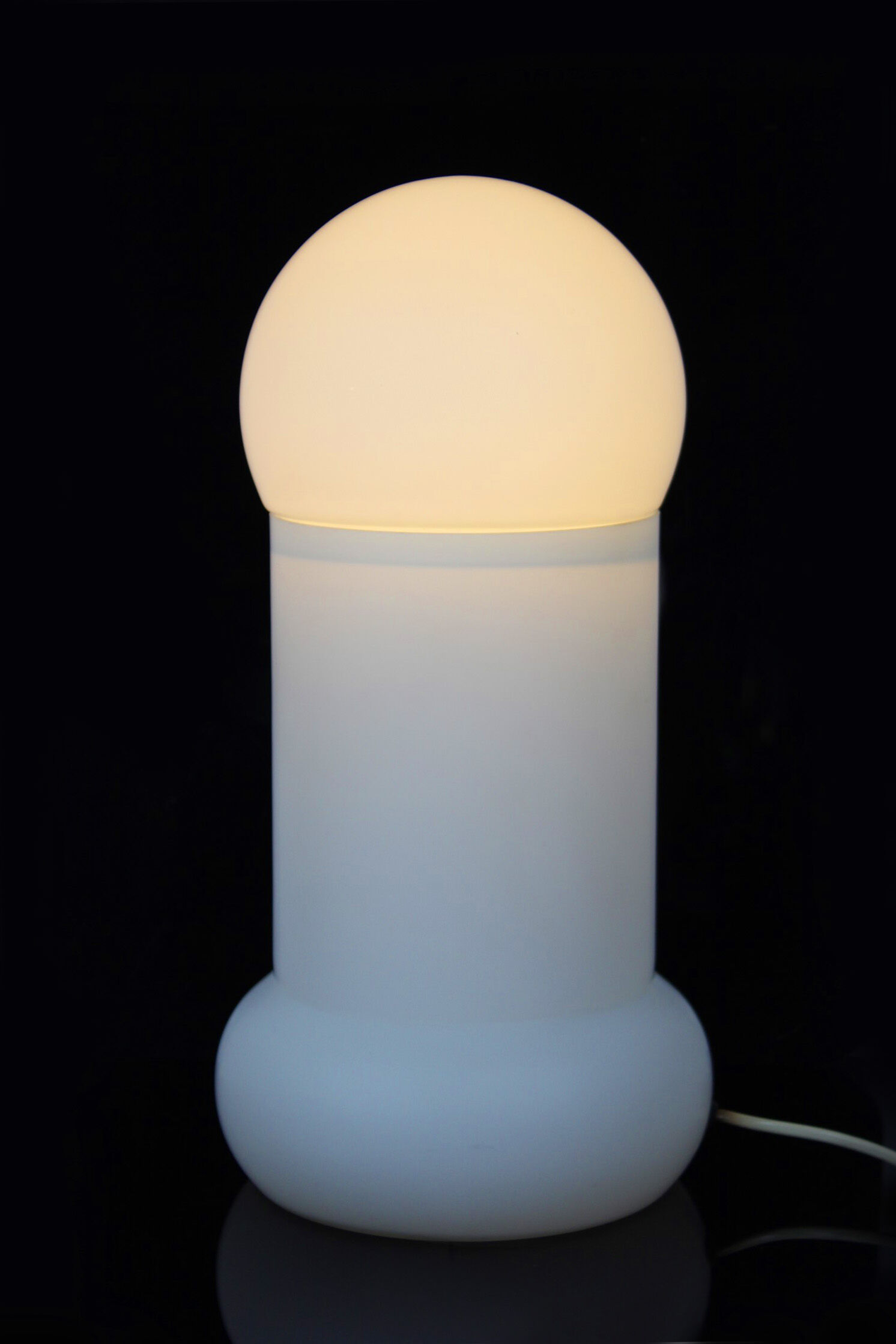 Mid-century glass table lamp from osvětlovací sklo valašské meziříčí, 1970s
