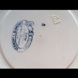 Former plate earthenware iron earth, blue landscape décor, Vermont - Blanchet Paris 19th