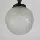 Art Deco hanging lamp in wrought iron Fournet and globe in glass paste