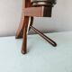 Vintage wooden tripod lamp with pleated glass lampshade, 1970