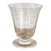 BACCARAT crystal tulip vase with engraved arabesque decoration - Signed